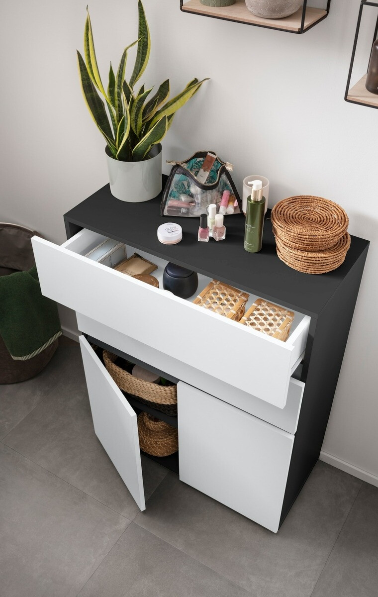 Stāvošs vannas skapītis Soncamu 101 (Balts + Antracīts)