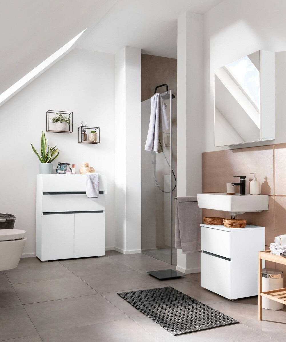 Vannas istabas skapis ar spoguli Soncamu 105 (Balts)