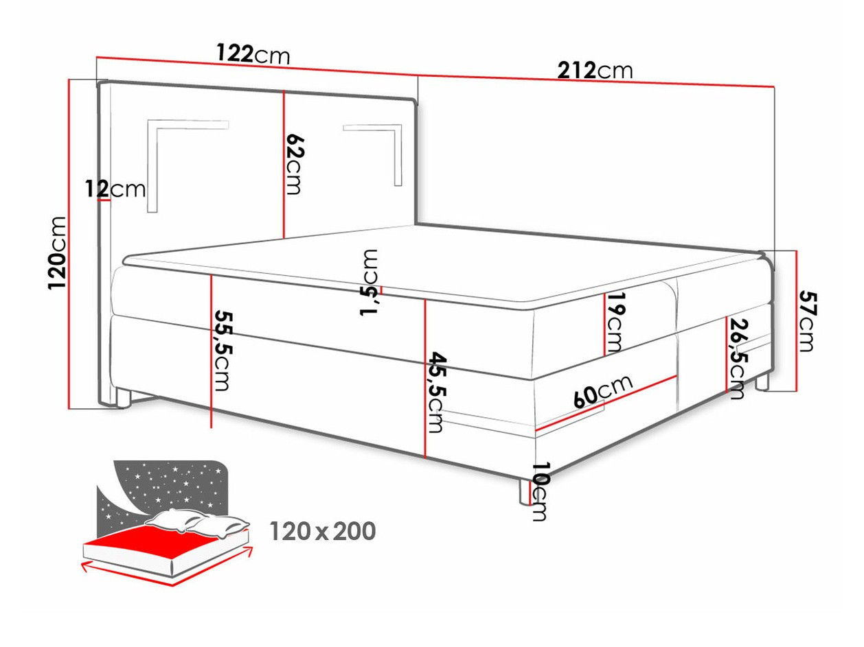 Континентальная кровать Baltimore 173 (Madryt 190)