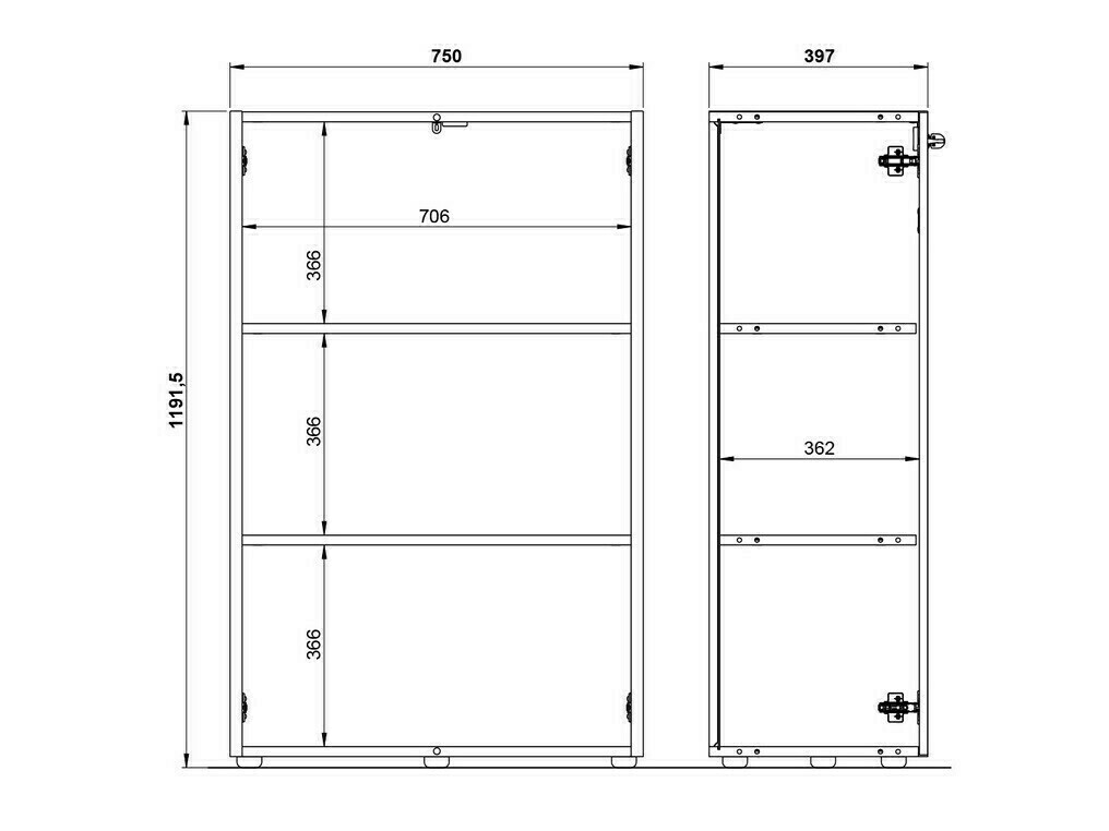 Skapis Fivcalu 102 (Navarra ozols + Grafīts)