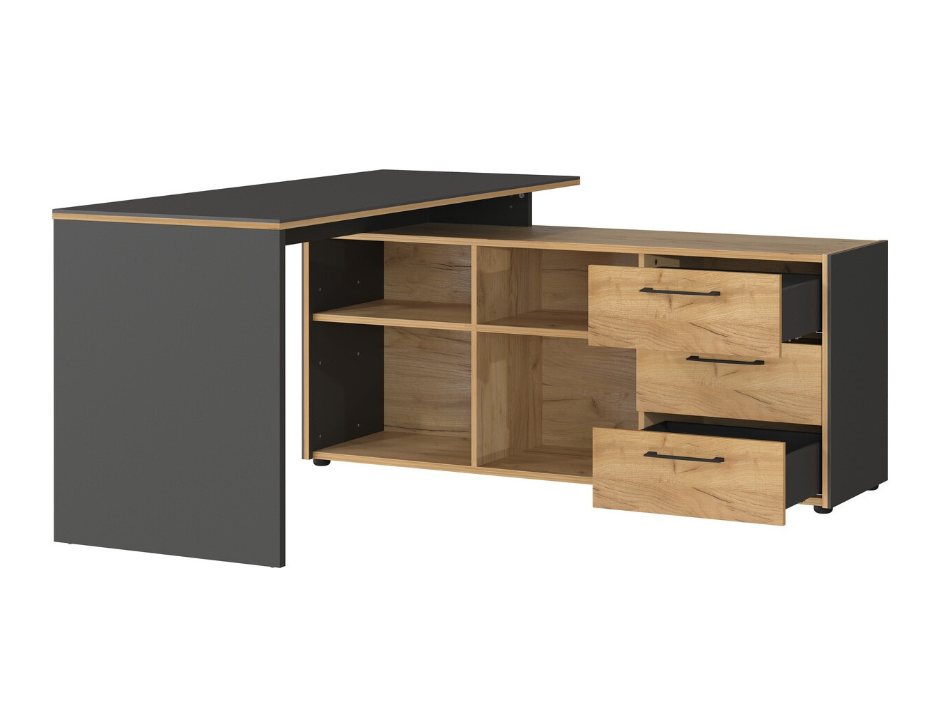 Stūra rakstāmgalds Fivcalu 101 (Navarra ozols + Grafīts)