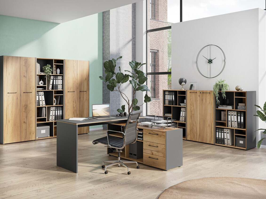 Stūra rakstāmgalds Fivcalu 101 (Navarra ozols + Grafīts)