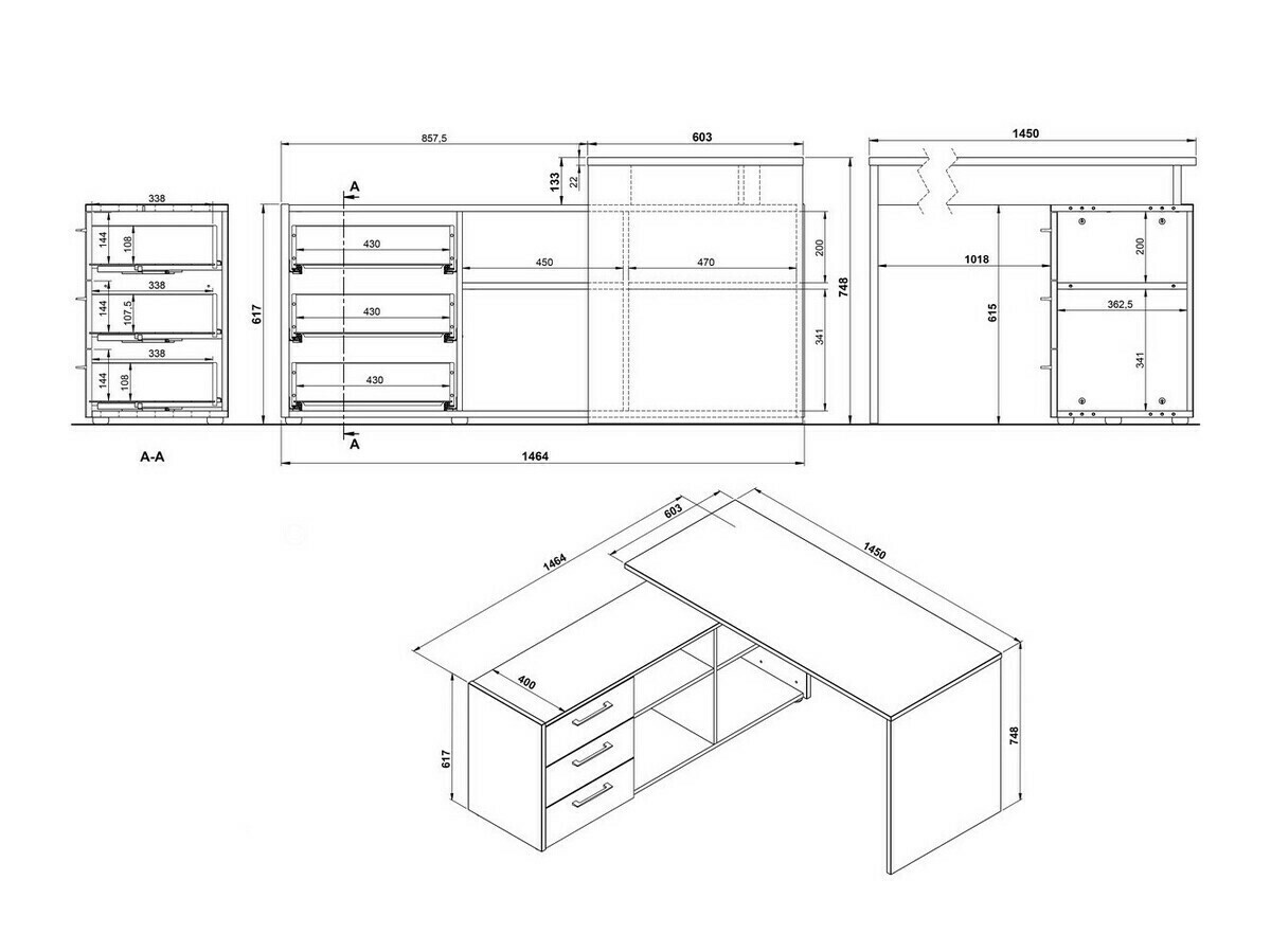 Stūra rakstāmgalds Fivcalu 101 (Navarra ozols + Grafīts)