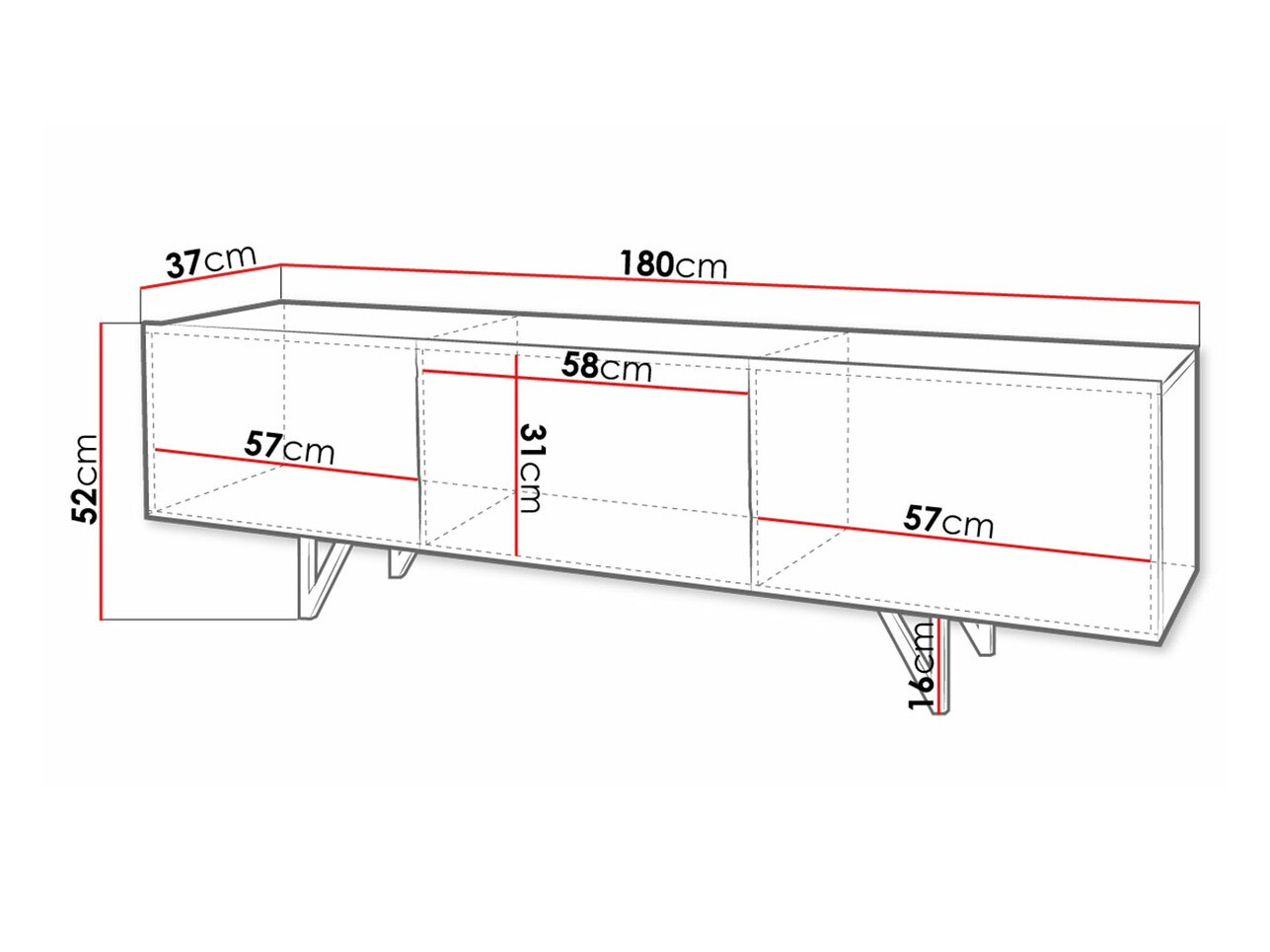 TV galds Mavmave 100 (Balts + Glancēts balts)