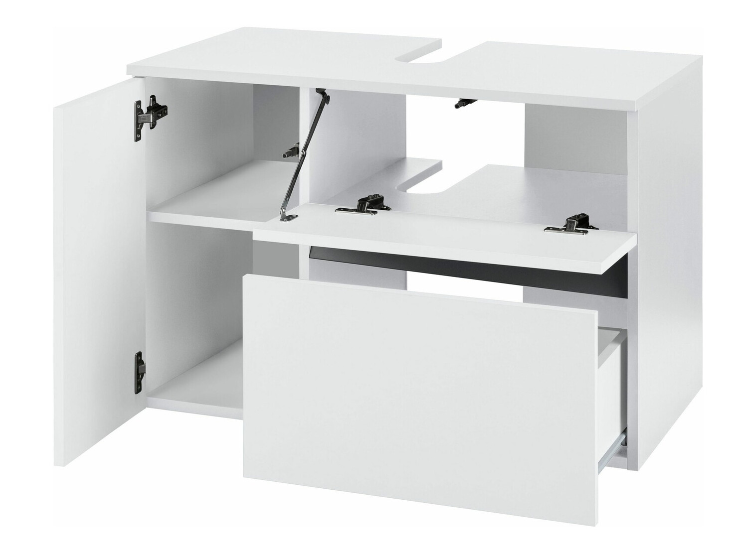 Piekarams vannas istabas skapītis izlietnei Soncamu 107 (Balts)