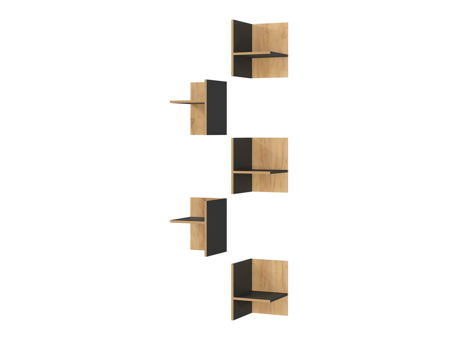 Plauktu komplekts Fivcalu 106 (Navarra ozols + Grafīts)