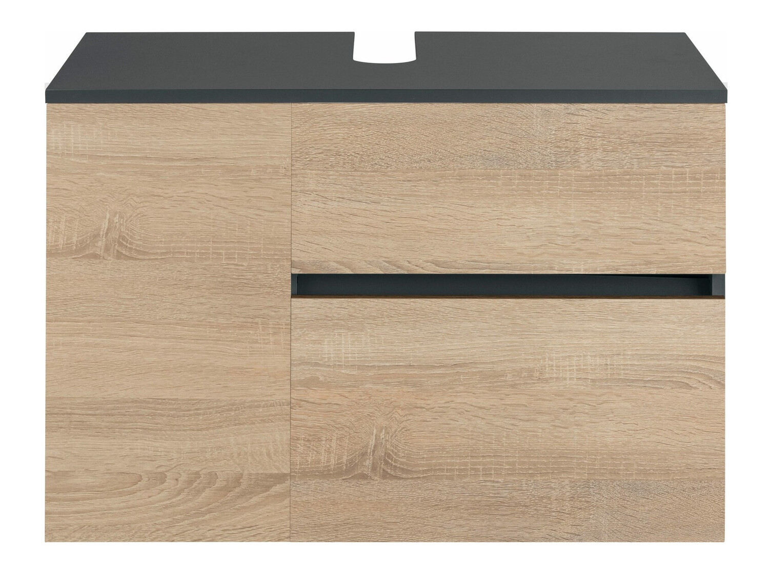 Подвесной шкаф для ванной комнаты под раковину Soncamu 107 (Антрацит + Дуб)