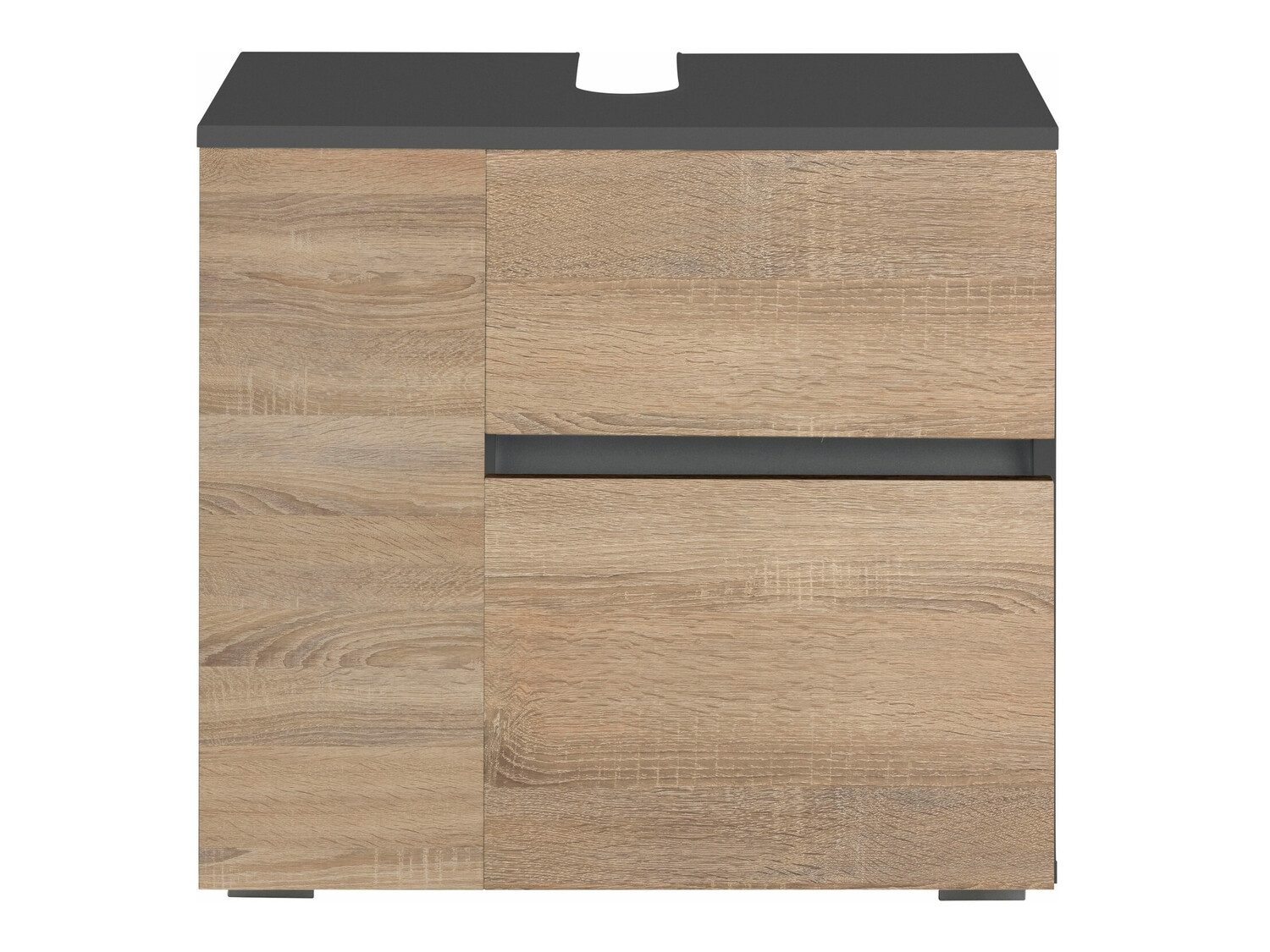 Stāvošs vannas istabas skapītis izlietnei Soncamu 108 (Antracīts + Ozols)