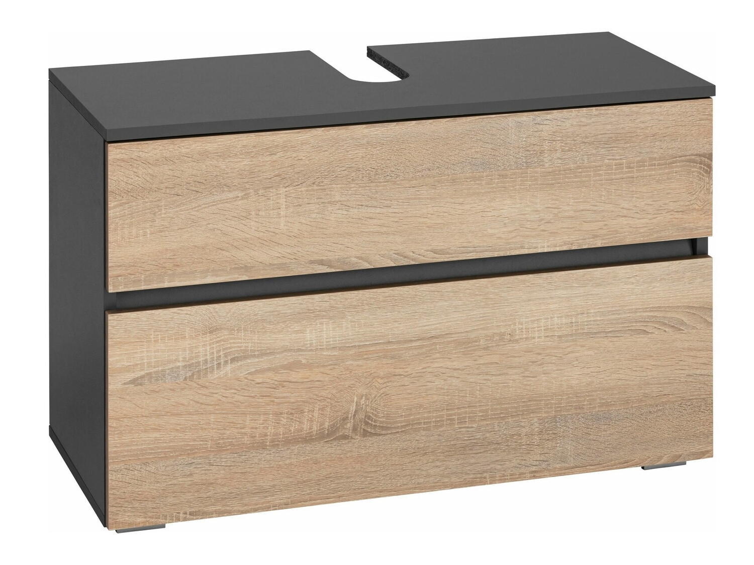 Stāvošs vannas istabas skapītis izlietnei Soncamu 109 (Antracīts + Ozols)