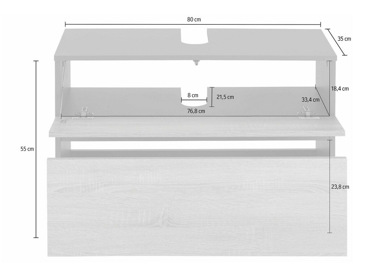 Stāvošs vannas istabas skapītis izlietnei Soncamu 109 (Balts)