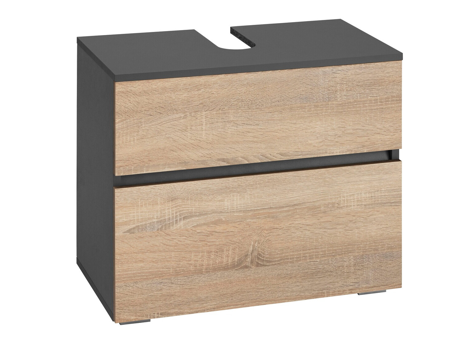 Stāvošs vannas istabas skapītis izlietnei Soncamu 110 (Antracīts + Ozols)