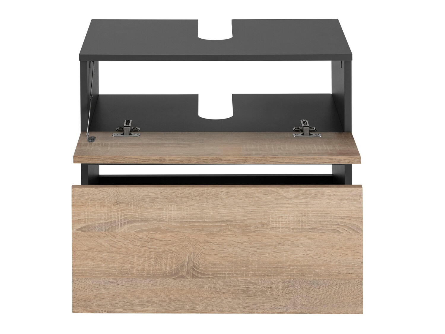 Stāvošs vannas istabas skapītis izlietnei Soncamu 110 (Antracīts + Ozols)