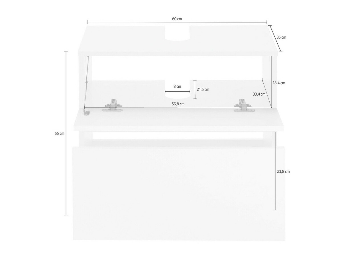 Stāvošs vannas istabas skapītis izlietnei Soncamu 110 (Balts + Antracīts)