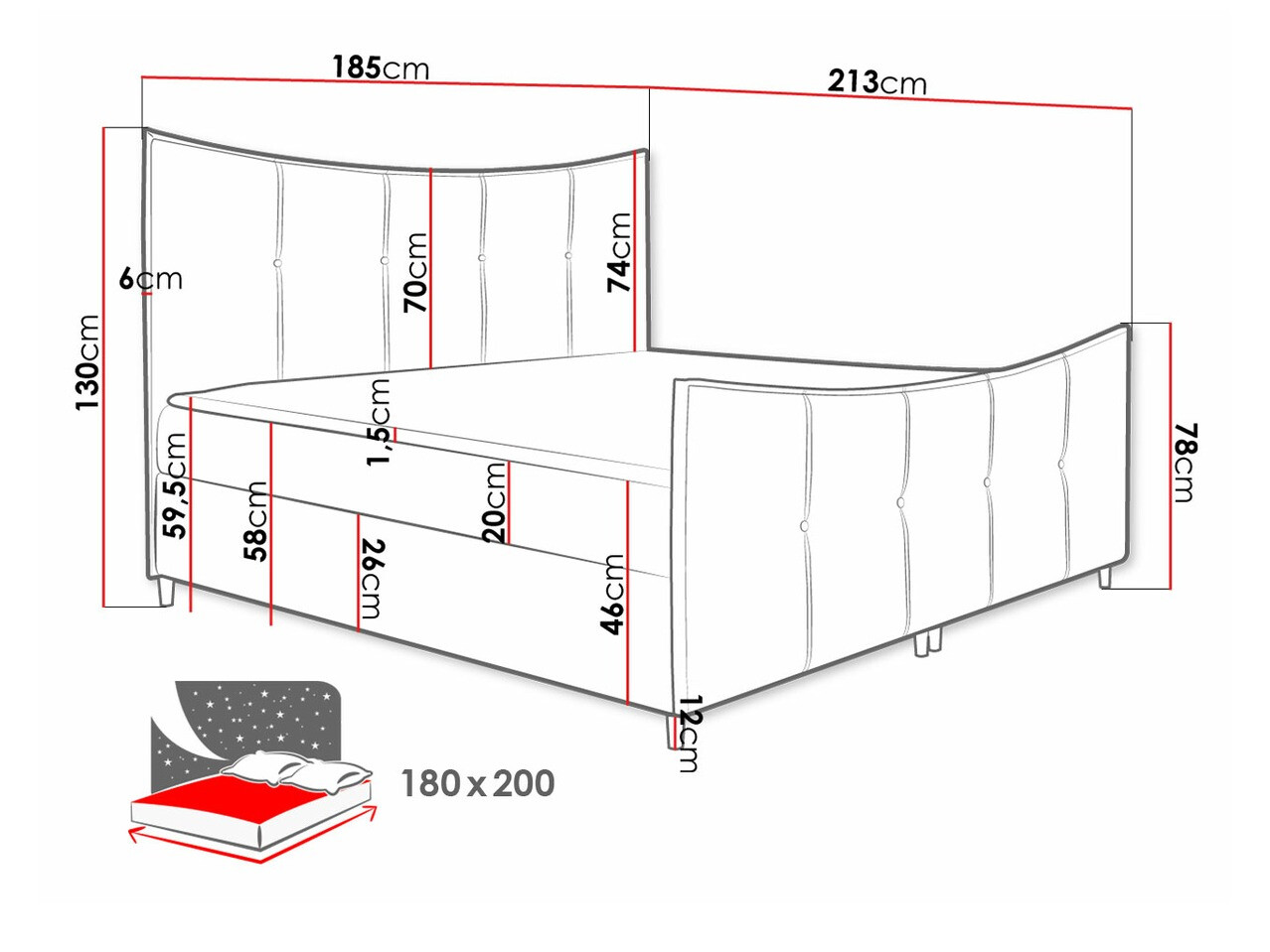 Kontinentālā gulta Baltimore 177 (Fresh 4)