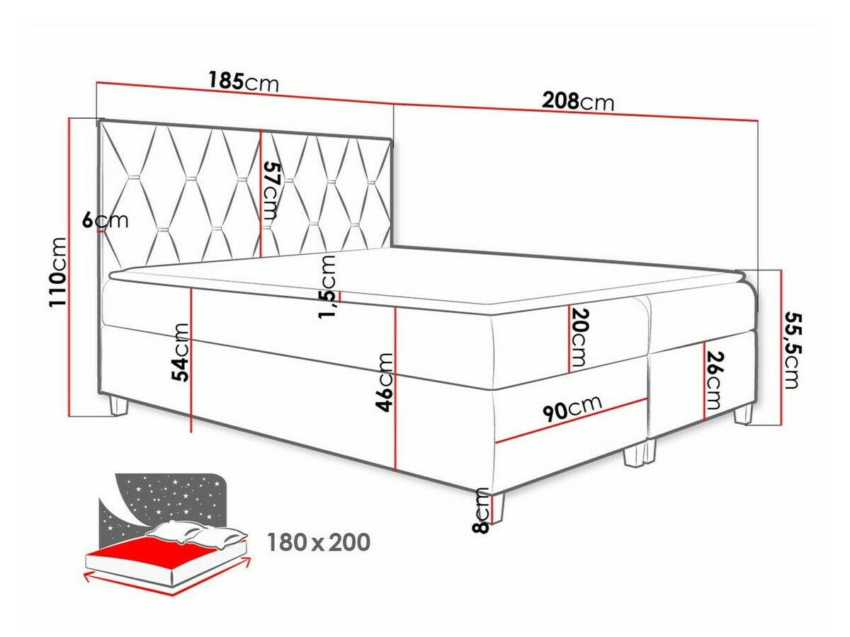 Континентальная кровать Baltimore 176 (Fresh 11)