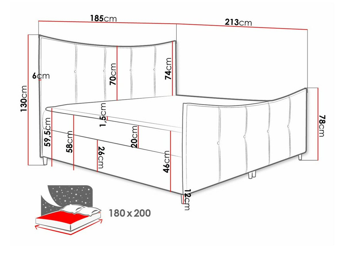 Континентальная кровать Baltimore 177 (Fresh 14)