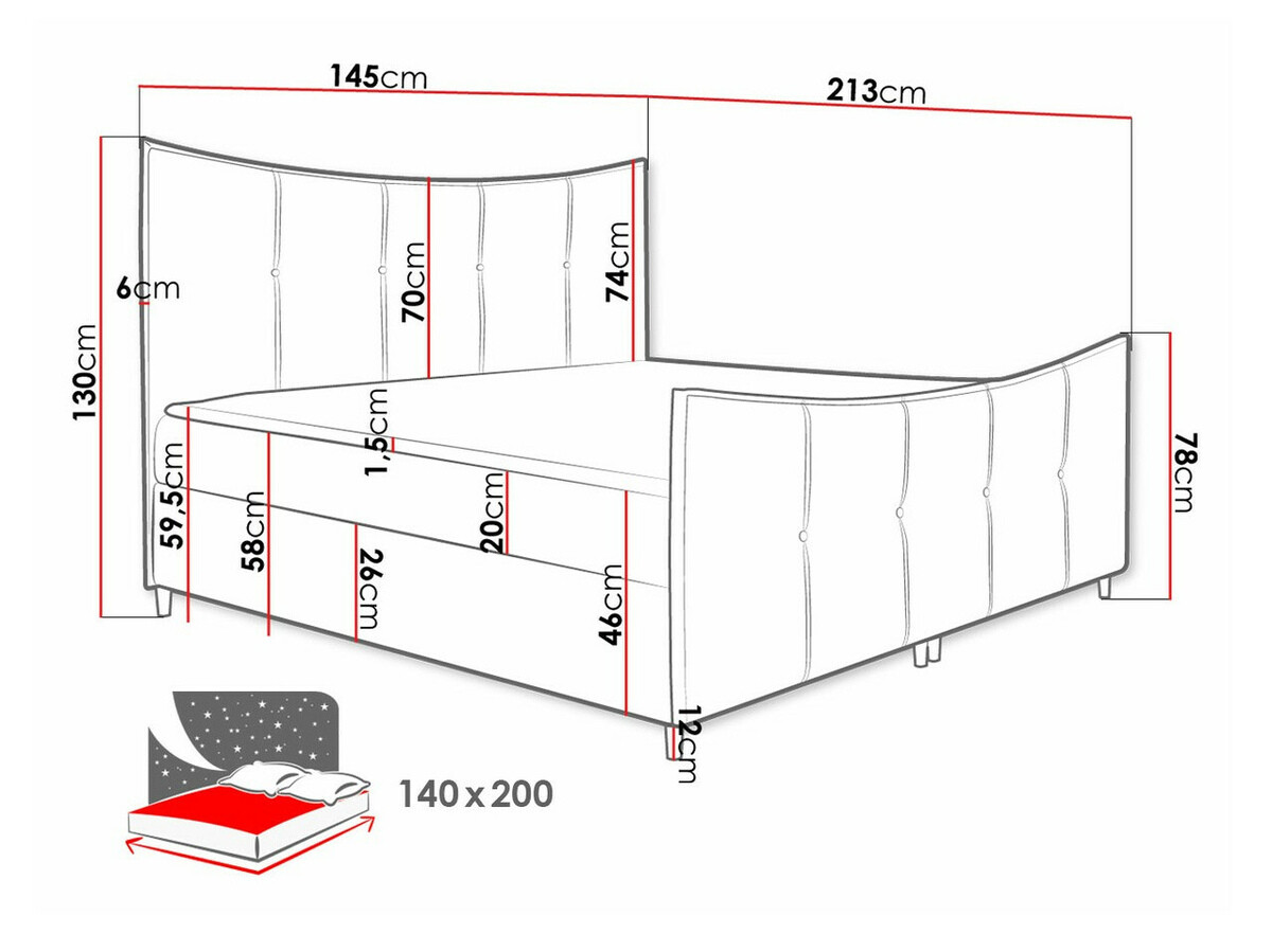 Континентальная кровать Baltimore 177 (Fresh 9)