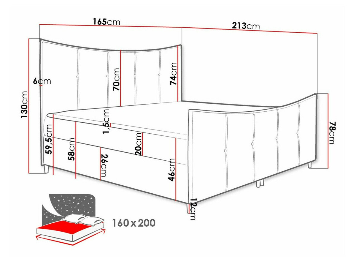 Континентальная кровать Baltimore 177 (Fresh 9)