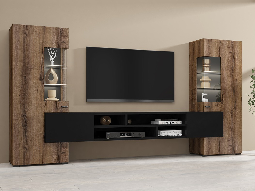 Viesistabas komplekts Mondalo 101 (Monastery ozols + Matēts melns)