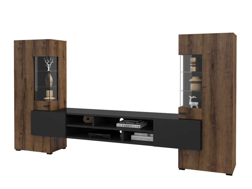 Viesistabas komplekts Mondalo 101 (Monastery ozols + Matēts melns)