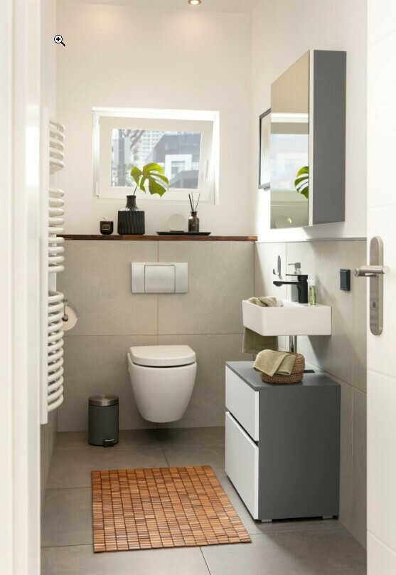 Vannas istabas skapis ar spoguli Soncamu 105 (Balts + Antracīts)