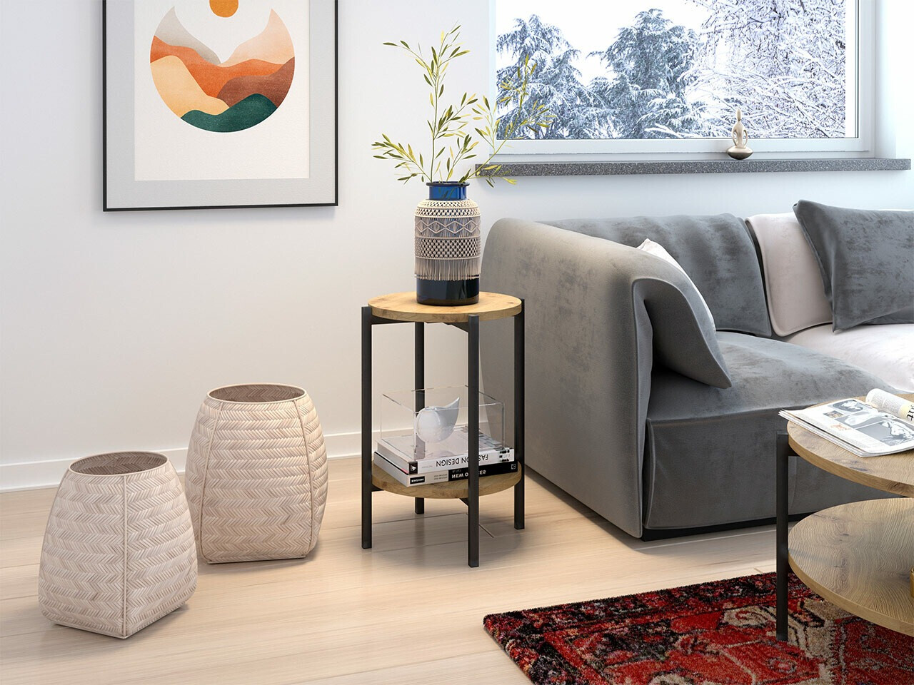 Кофейный столик Comfivo 221 (Artisan дуб + Чёрный)