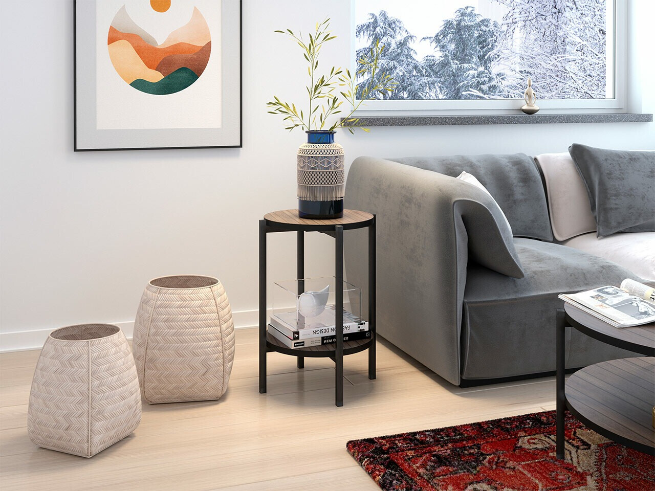 Кофейный столик Comfivo 221 (Коричневый + Чёрный)