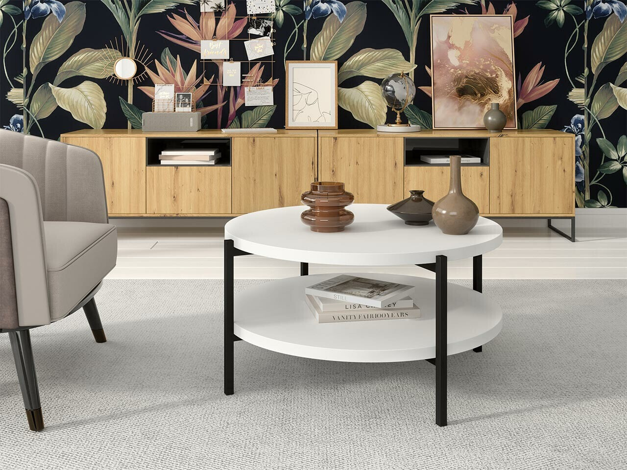 Журнальный столик Providence 177 (Белый + Чёрный)