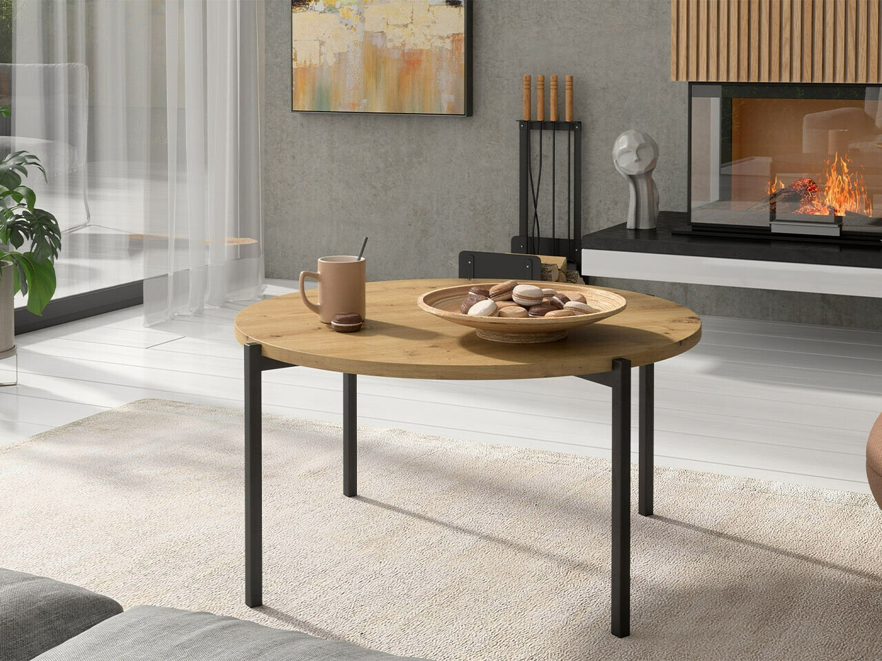 Журнальный столик Providence 180 (Artisan дуб + Чёрный)