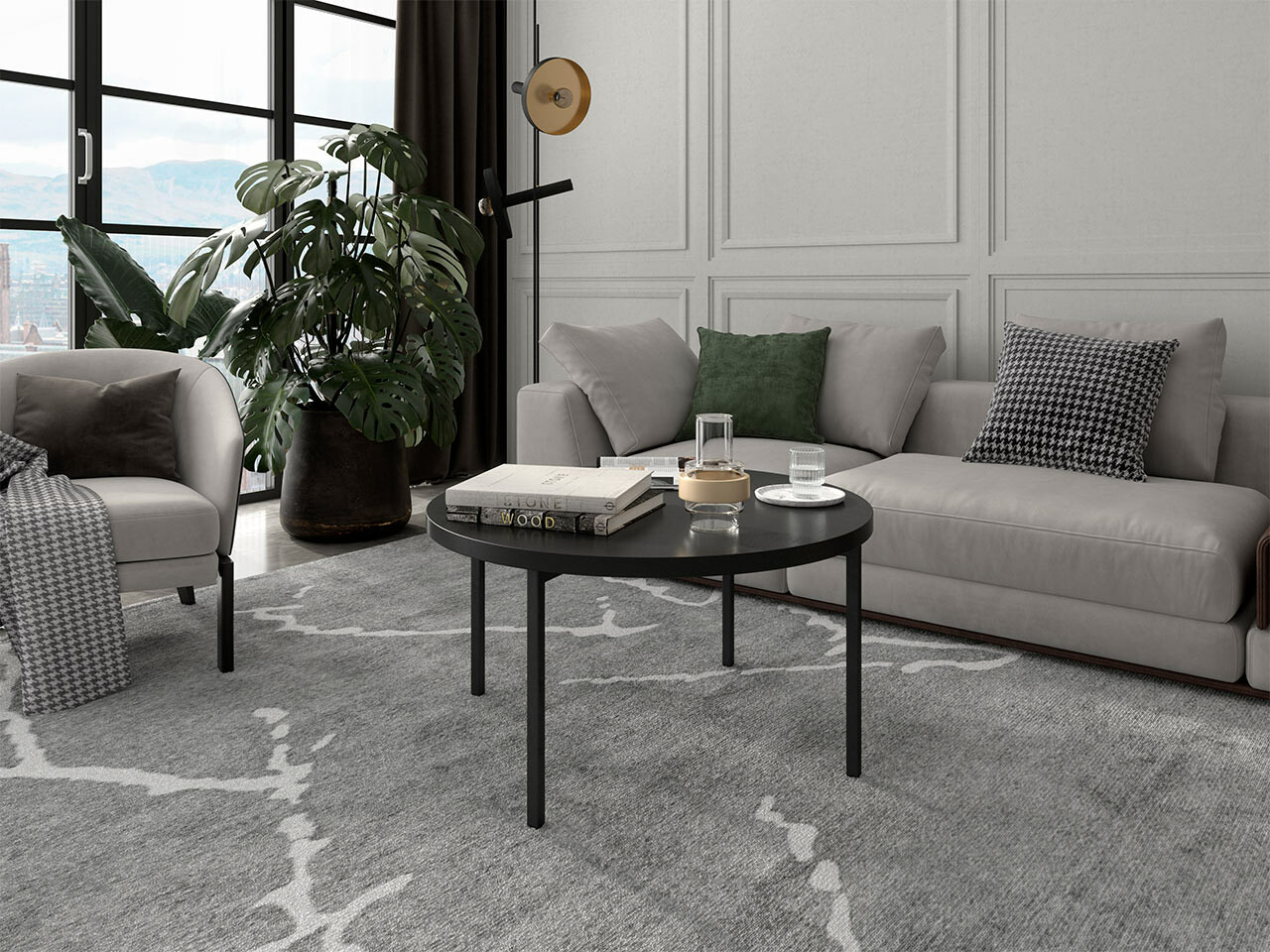 Žurnālu galdiņš Providence 178 (Melns)