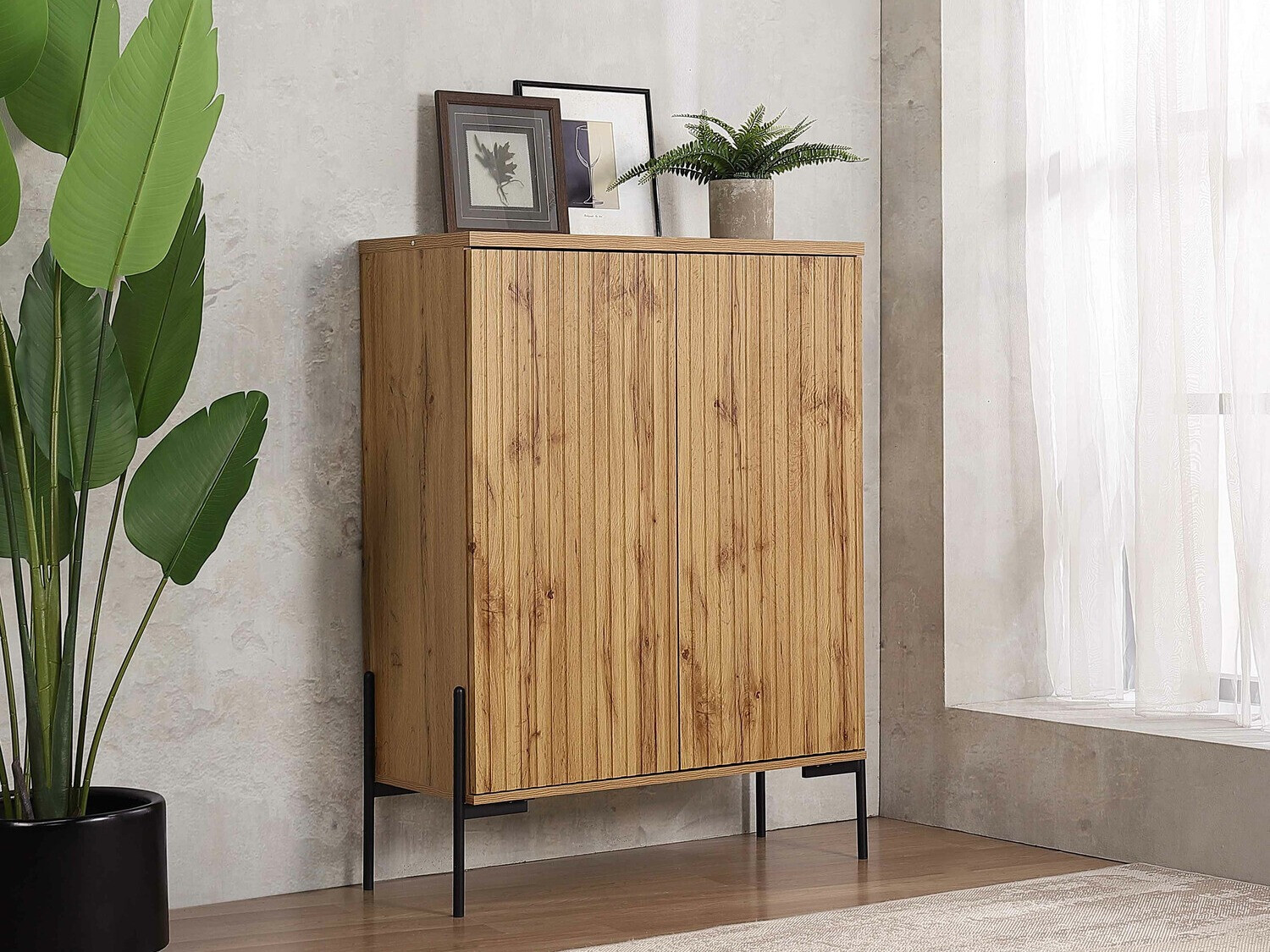 Шкафчик Denton 1022 (Чёрный + Дуб вотан)