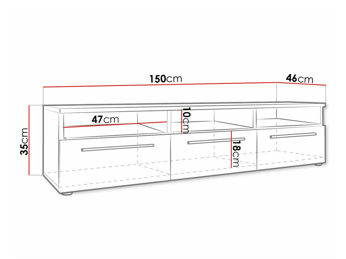 TV galds Nashville 100 (Balts + Glancēts balts)