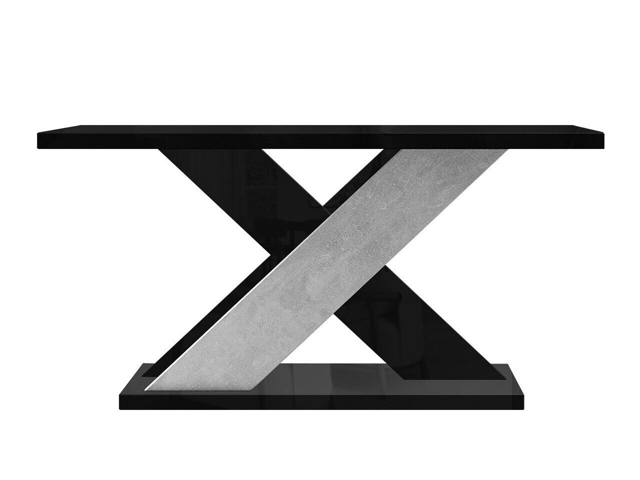 Žurnālu galdiņš Goodyear 116 (Glancēts melns + Betons)