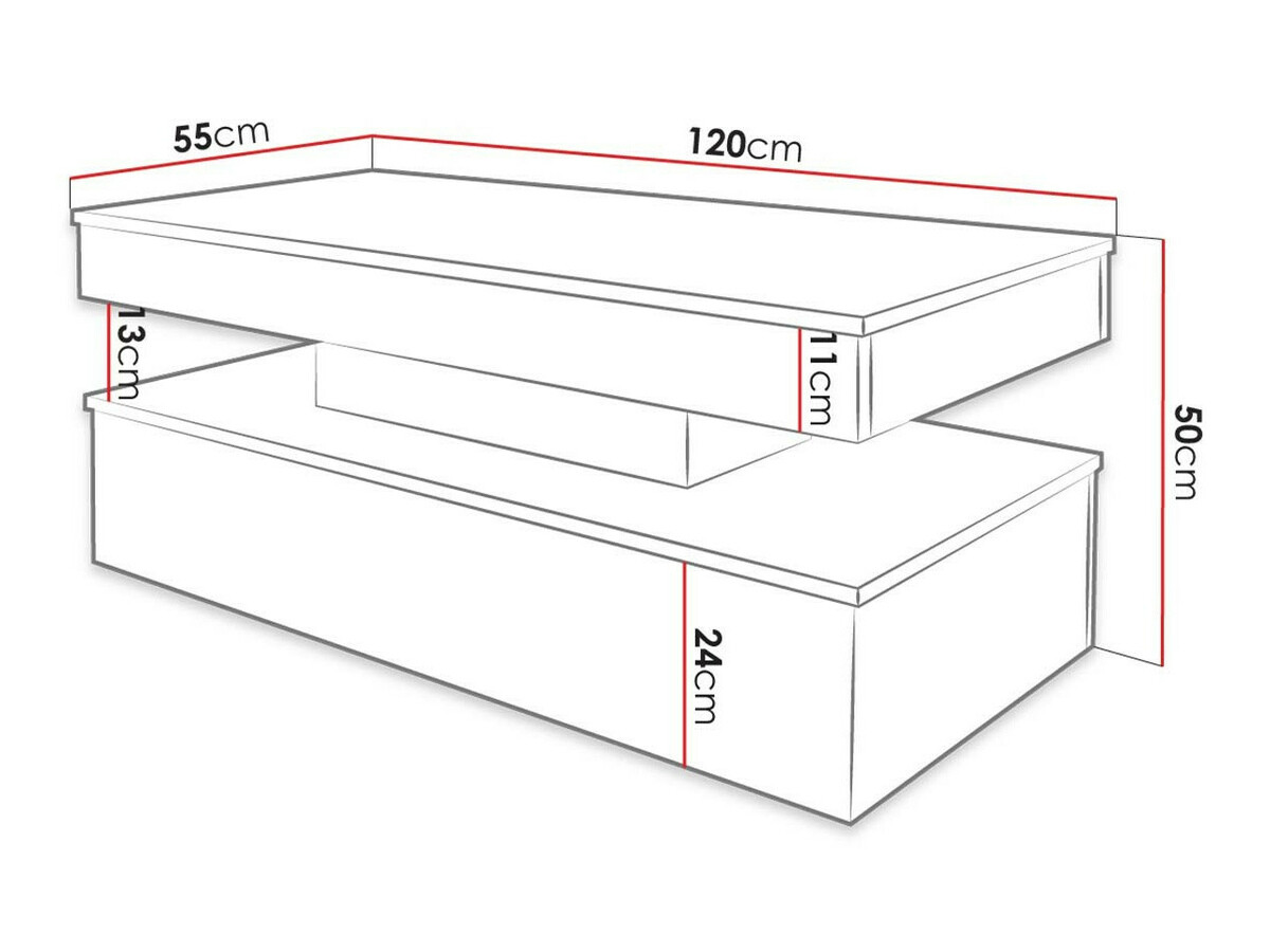 Журнальный столик Monfero 100 (Чёрный + Глянцевый черный)