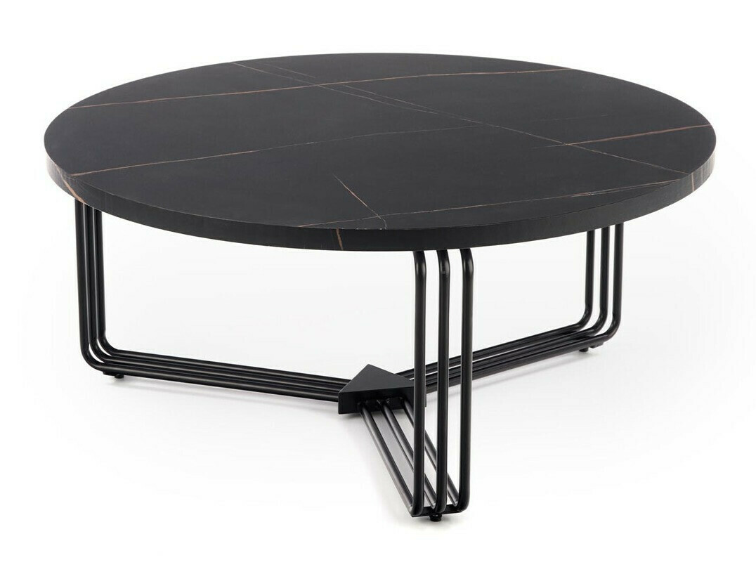 Žurnālu galdiņš Houston 1275 (Melnais marmors + Melns)