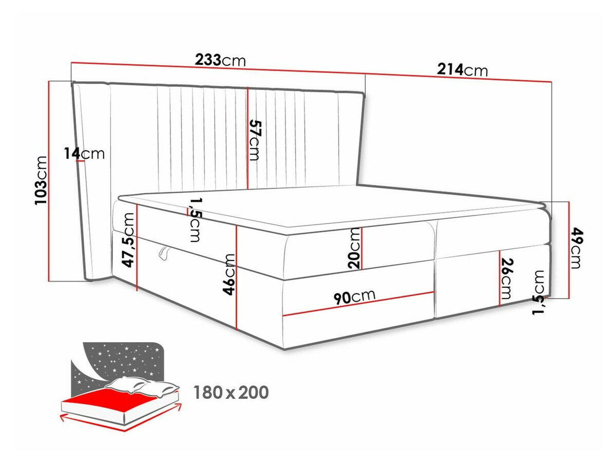 Kontinentālā gulta Baltimore 184 (Magic Velvet 2258)
