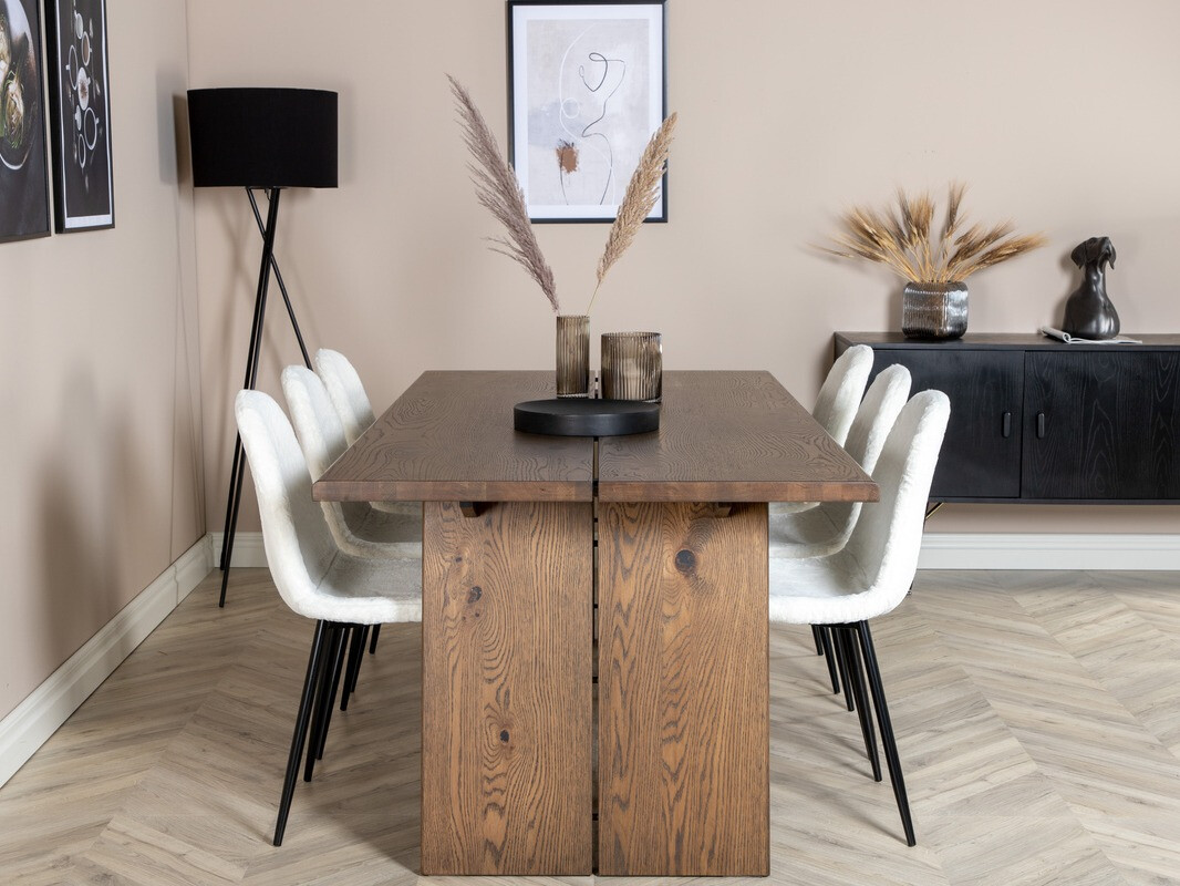 Обеденный гарнитур Dallas 1841 (Темный дуб + Белый + Чёрный)