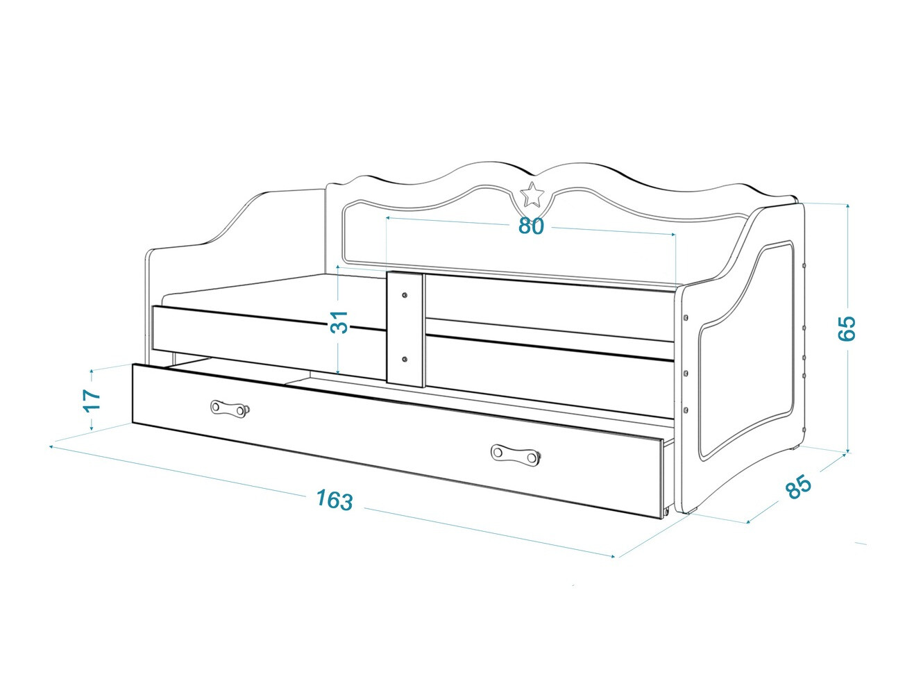 Кровать Aurora 148 (Белый)