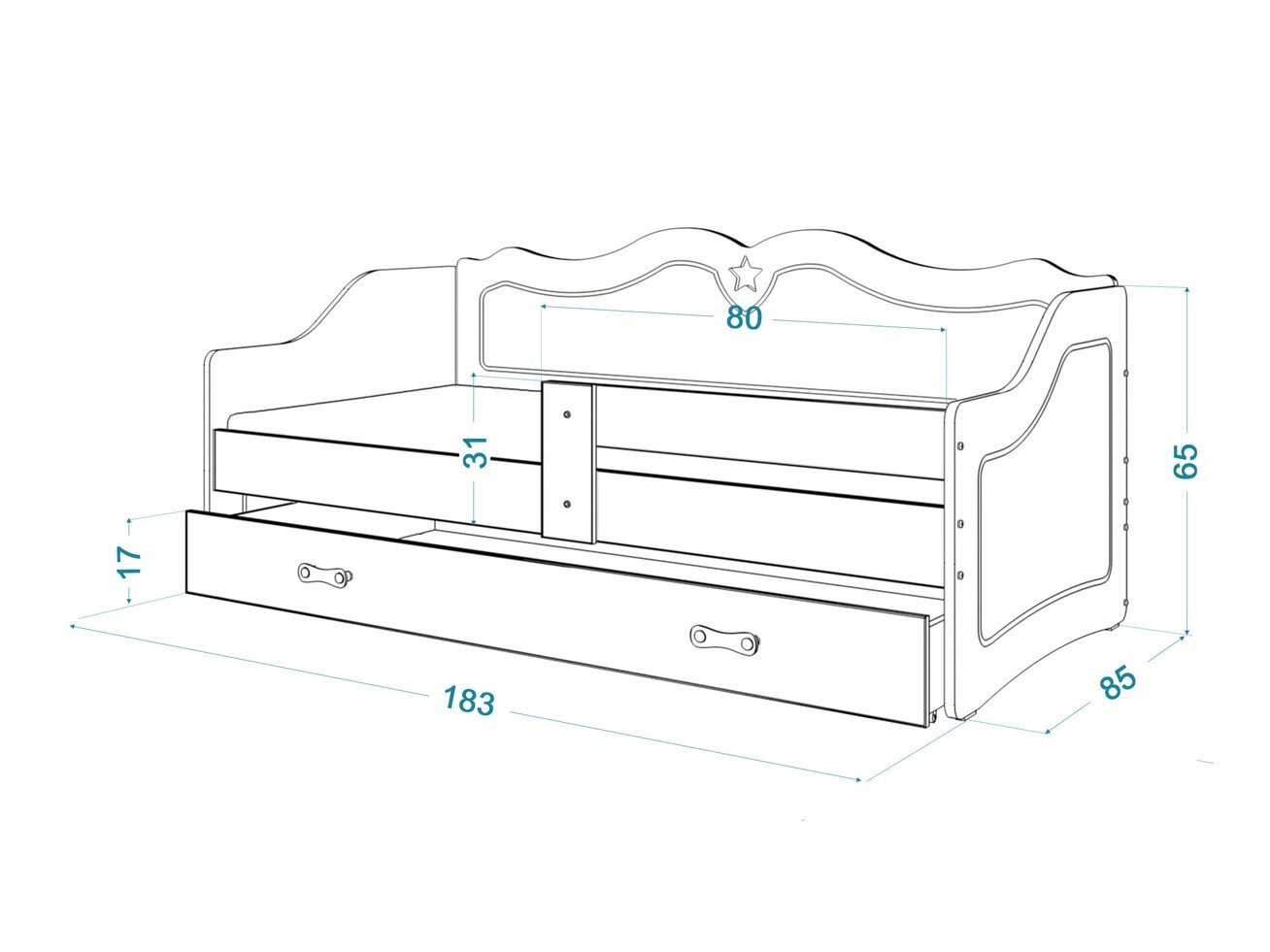 Кровать Aurora 148 (Белый)