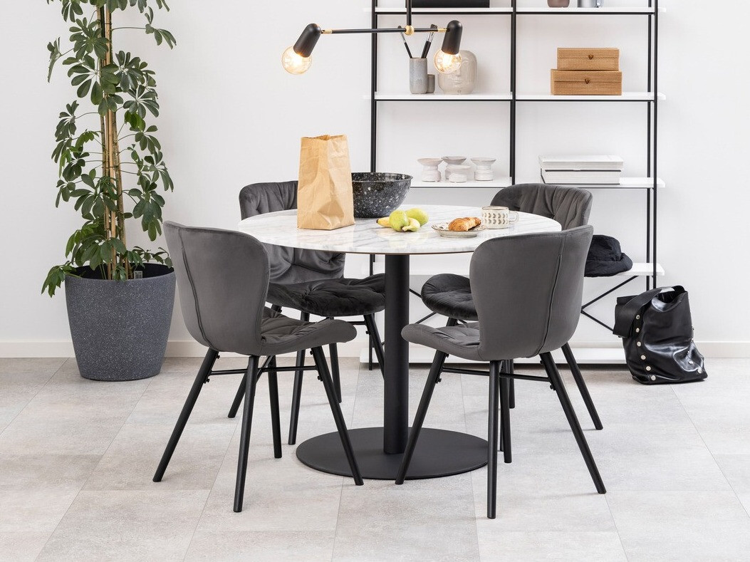 Cтол Norsica 420 (Чёрный + Белый мрамор)