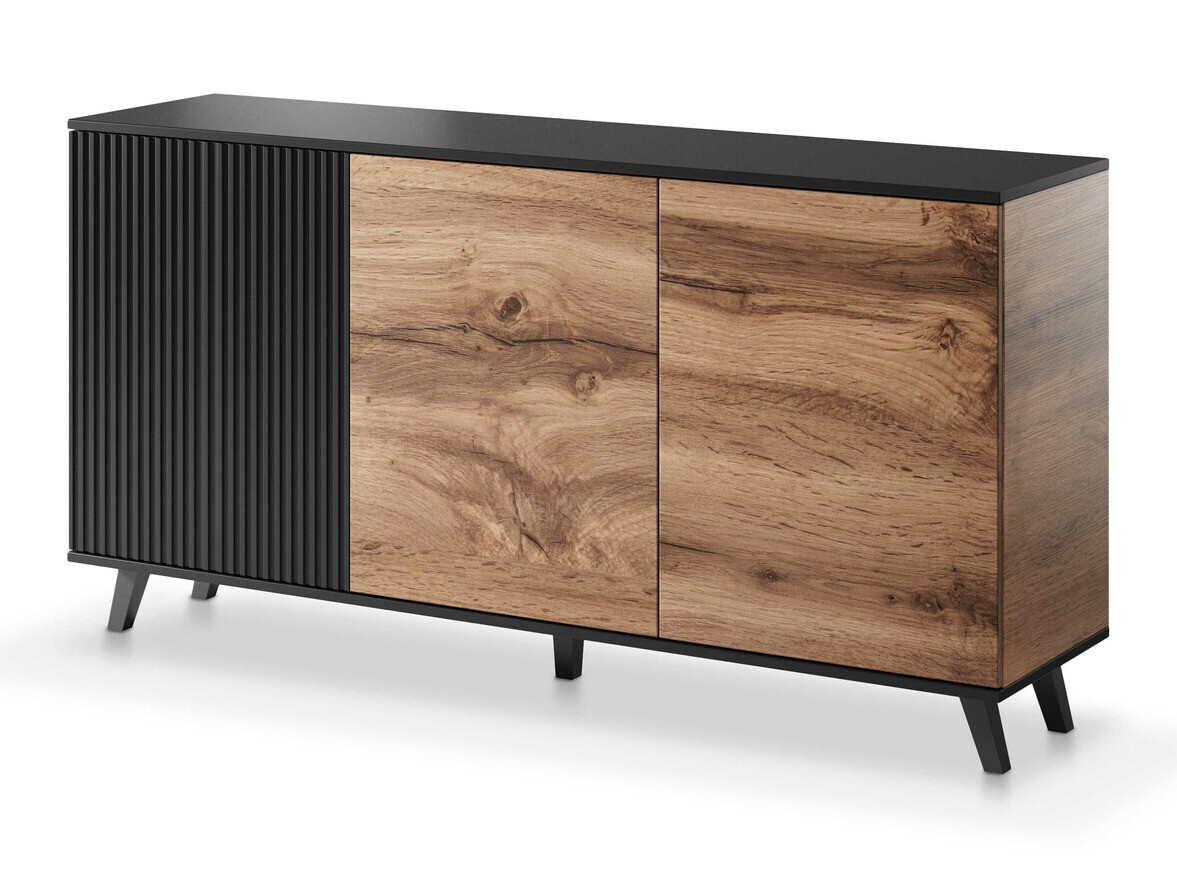 Skapis Luelia 120 (Melns + Votan ozols)