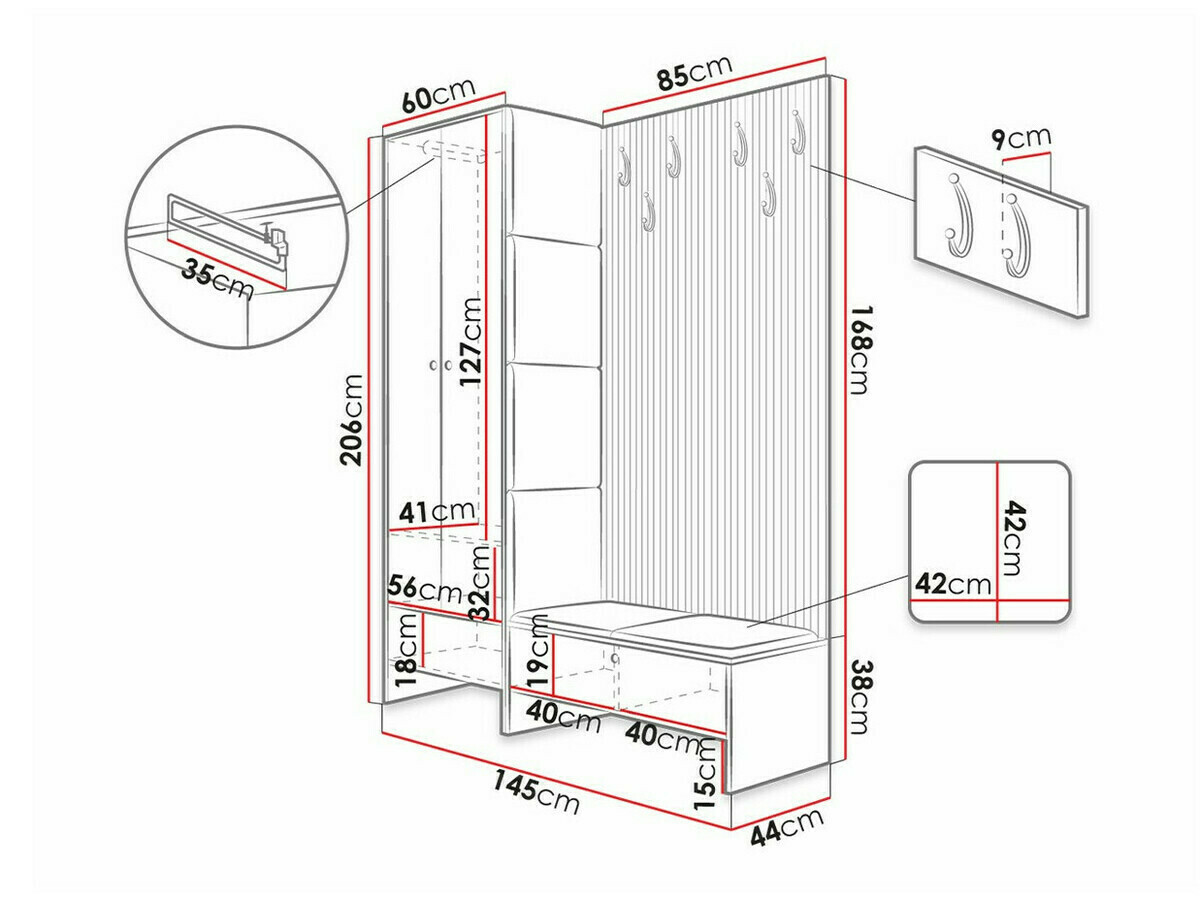 Priekšnama komplekts Hartford 320 (Artisan ozols + Manila 32)