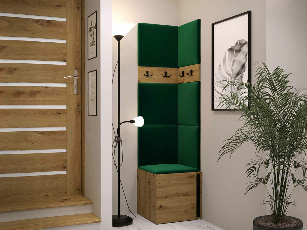 Priekšnama komplekts Hartford 347 (Artisan ozols + Melns)