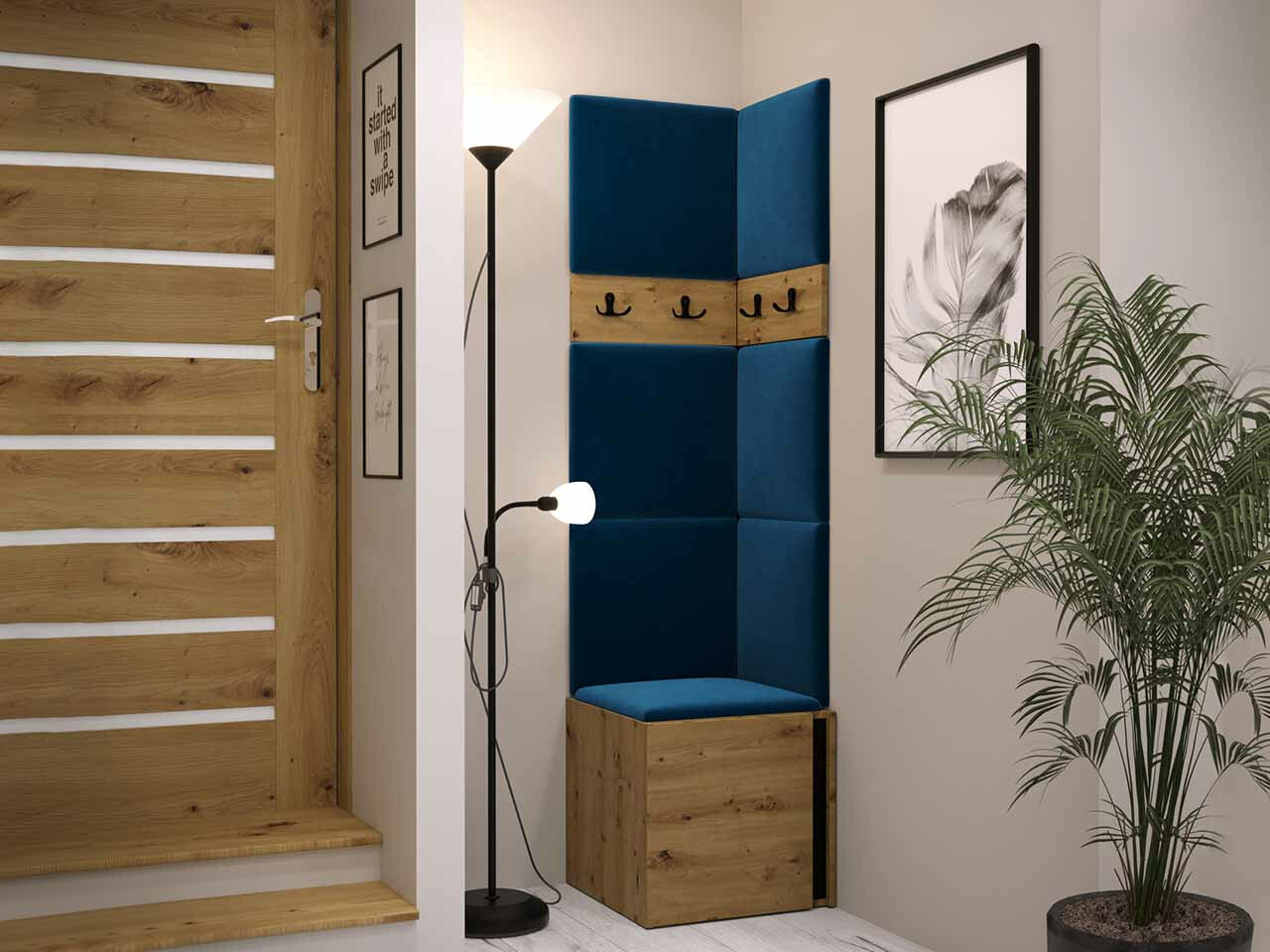 Priekšnama komplekts Hartford 347 (Artisan ozols + Melns)