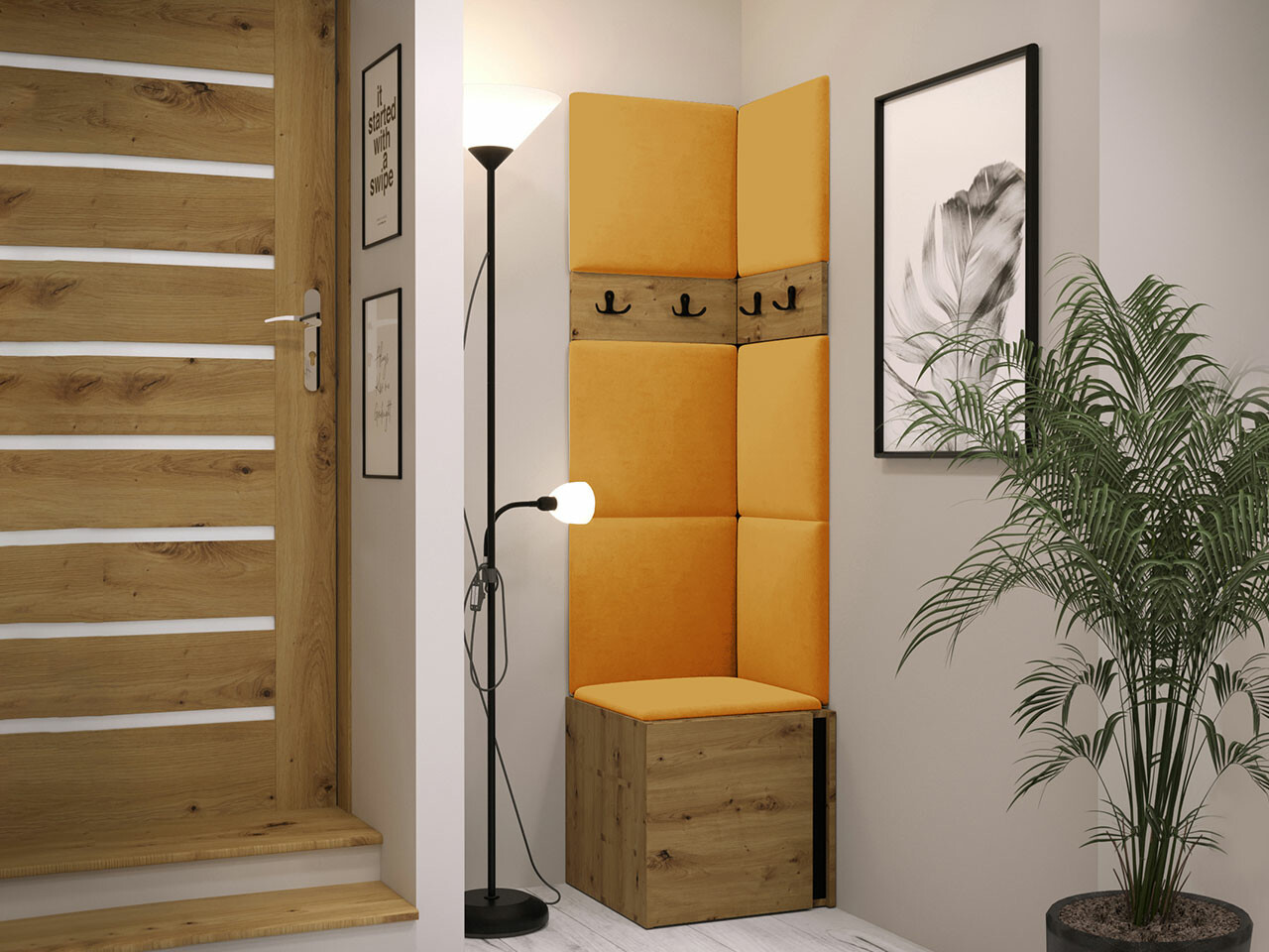 Priekšnama komplekts Hartford 347 (Artisan ozols + Melns)