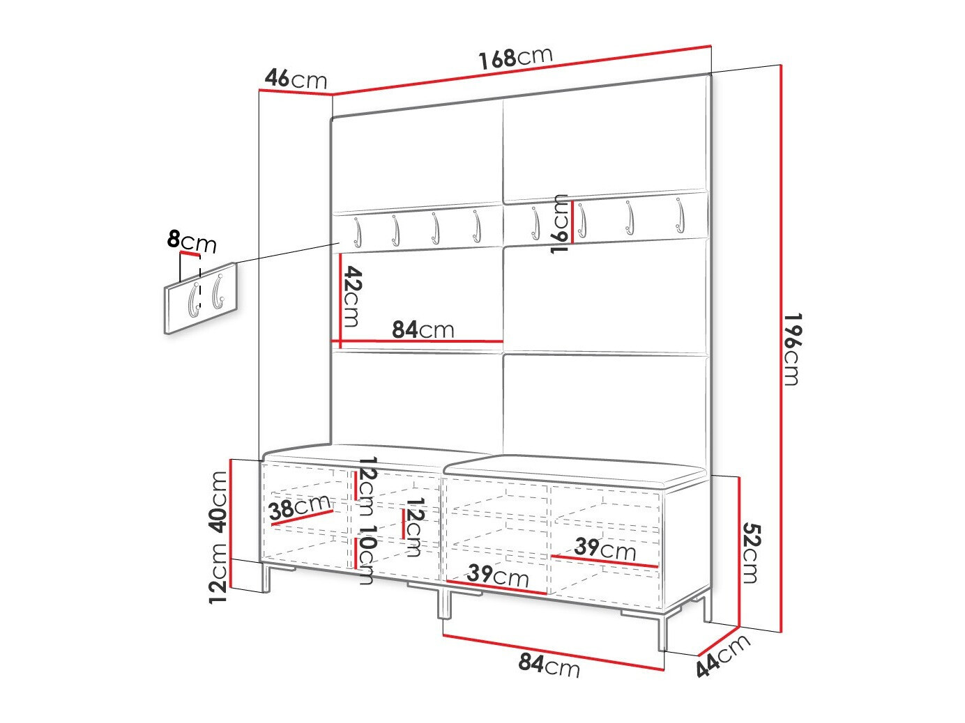 Priekšnama komplekts Tivsoa 101 (Balts)