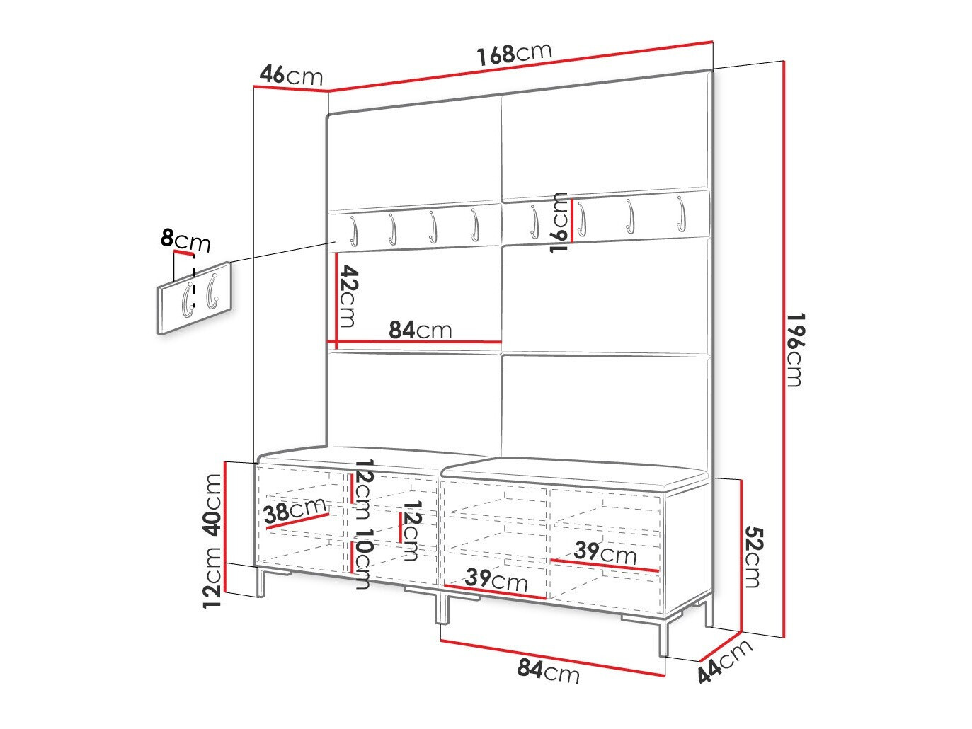 Priekšnama komplekts Tivsoa 101 (Craft ozols)