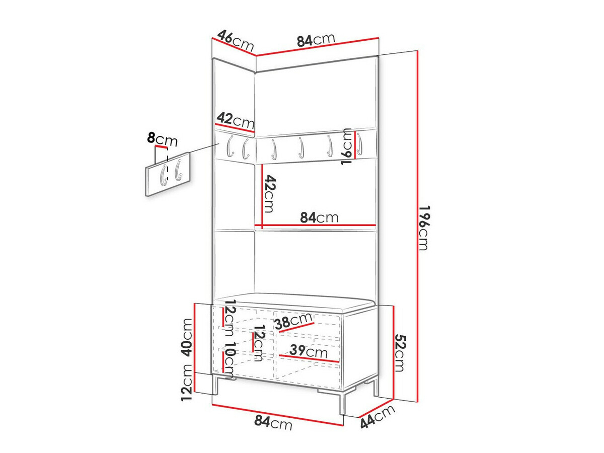 Priekšnama komplekts Tivsoa 103 (Craft ozols)