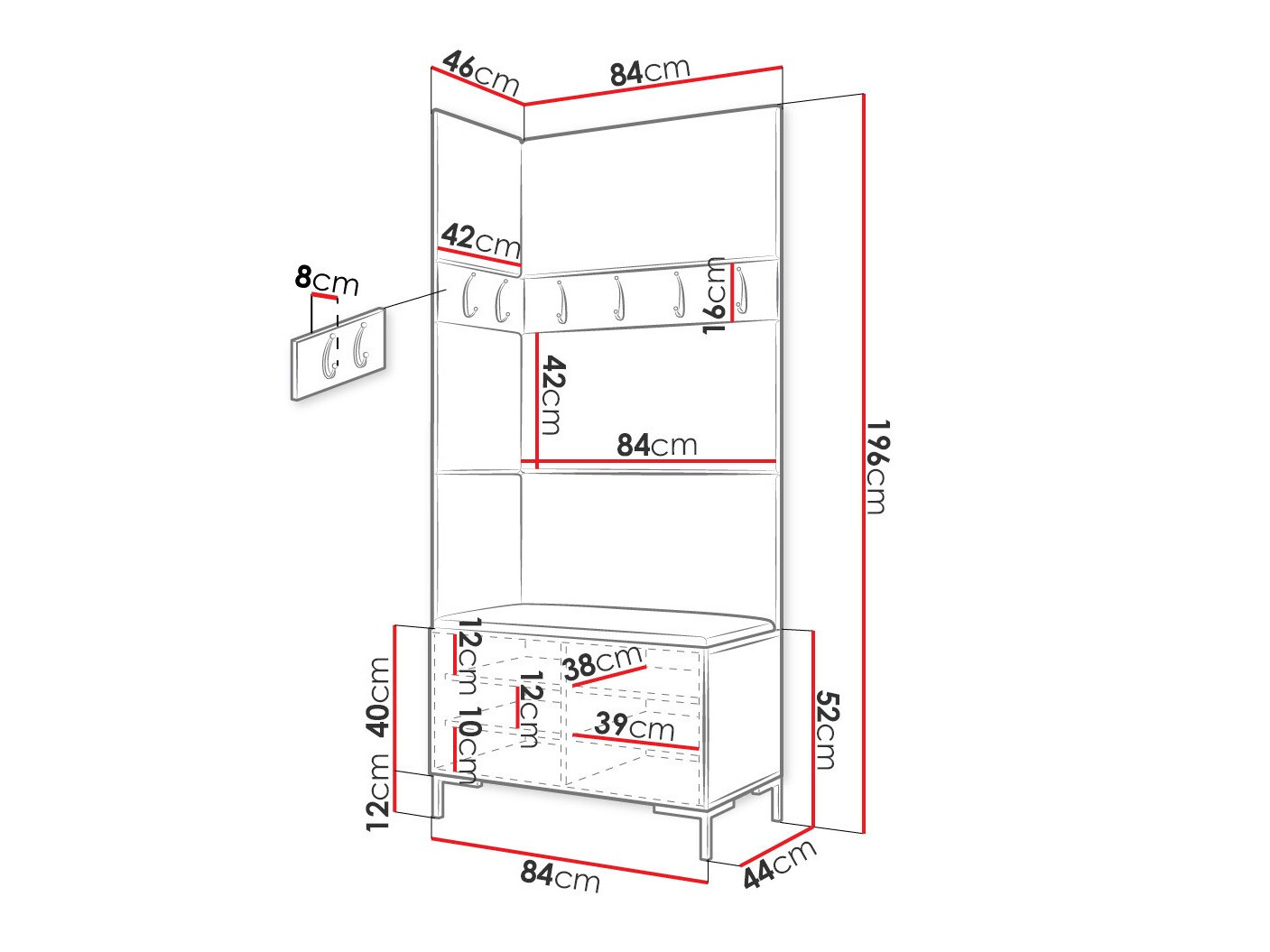Priekšnama komplekts Tivsoa 103 (Melns)