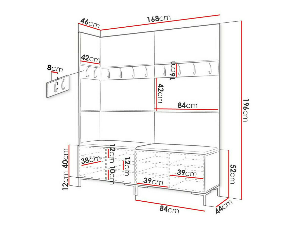 Priekšnama komplekts Tivsoa 104 (Balts)